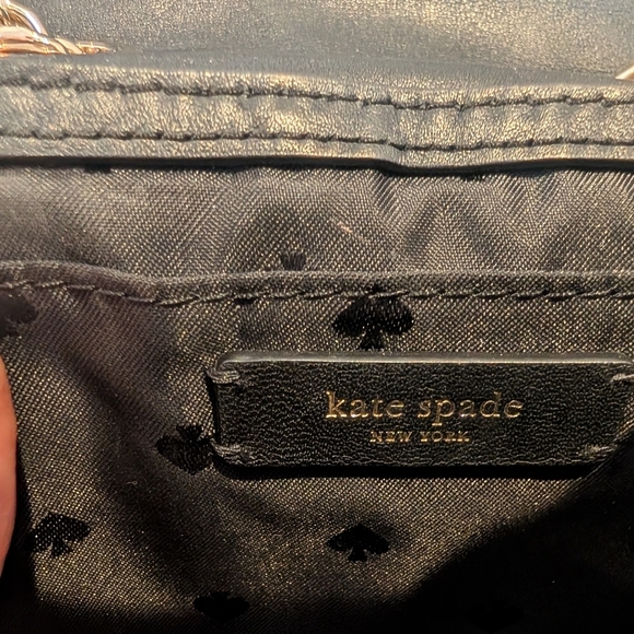 Kate Spade Black Quilted Shoulder Crossbody Bag EUC Adjustable chain Strap - Picture 9 of 10